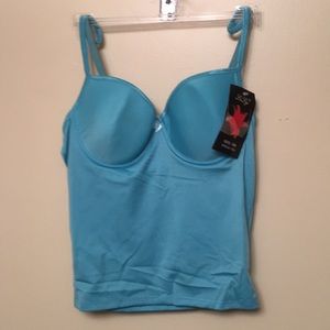 Sexy LiLy Aqua Blue Camisole Cami Bra 36B NWT